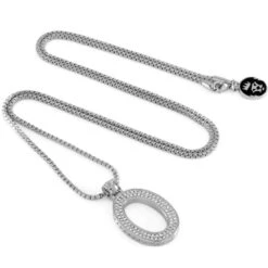 White Gold Letter "O" Necklace -King Ice white gold letter o necklace white gold 1 6 king ice 14892545540150