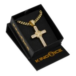 Wrapped Cross Necklace -King Ice wrapped cross necklace king ice 30543240855727