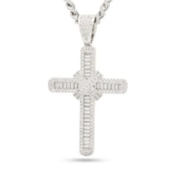 Wrapped Cross Necklace -King Ice wrapped cross necklace white gold 2 4 king ice 30592124027055