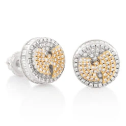 Wu-Tang X King Ice - 10mm Wu-Tang Logo Earrings -King Ice wu tang x king ice 10mm wu tang logo earrings sterling silver white gold 10mm king ice 36398643609775