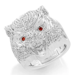 Wu-Tang X King Ice - 28mm Tiger Style Ring -King Ice wu tang x king ice 28mm tiger style ring gold plated white gold 7 king ice 36736156532911