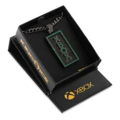 Xbox X King Ice - Game On Dog Tag Necklace -King Ice xbox x king ice game on dog tag necklace black gold 1 5 king ice 37649359863983