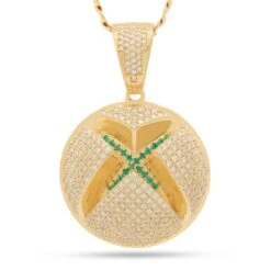 Xbox X King Ice - Solid Gold Sphere Logo Necklace