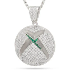Xbox X King Ice - Sphere Logo Necklace -King Ice xbox x king ice sphere logo necklace white gold 1 8 king ice 30537836069039