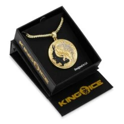 Yin-Yang Koi Fish Medallion Necklace -King Ice yin yang koi fish medallion necklace 14k gold 1 8 king ice 30595267461295