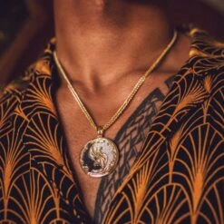 Yin-Yang Koi Fish Medallion Necklace -King Ice yin yang koi fish medallion necklace 14k gold 1 8 king ice 32184042389679